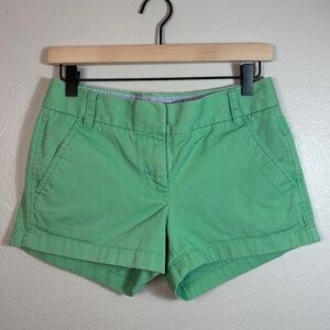 J. Crew Women's 100% Cotton Green Chino Shorts - 3" Inseam